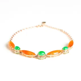 Natural Jade Bracelet Jadeite Gold Bracelet BT03