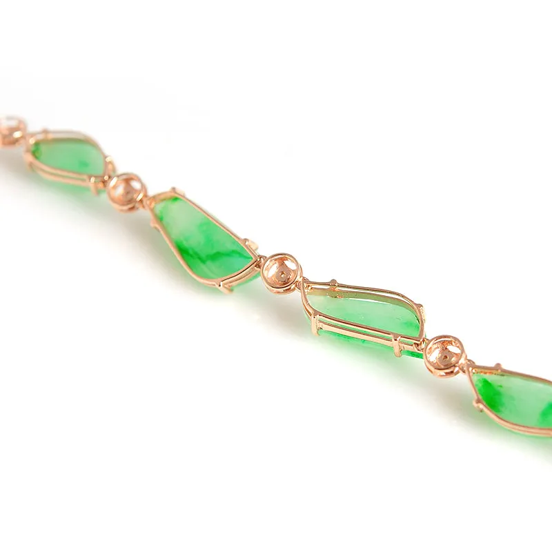 Natural Jade Bracelet Jadeite Gold Bracelet BT08