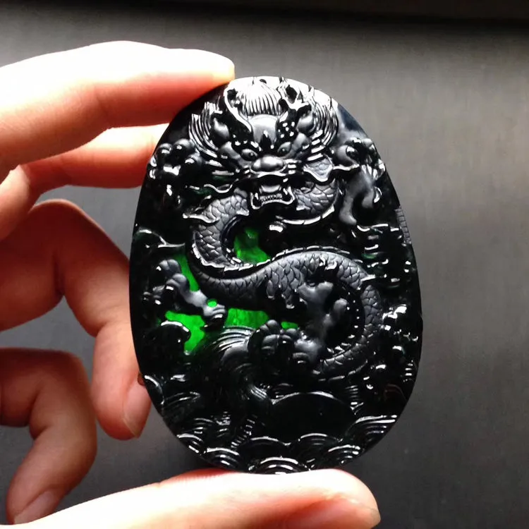 Natural Jade Pendant Jadeite Dragon Pendant PT518