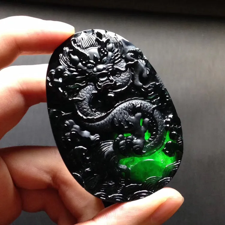 Natural Jade Pendant Jadeite Dragon Pendant PT518