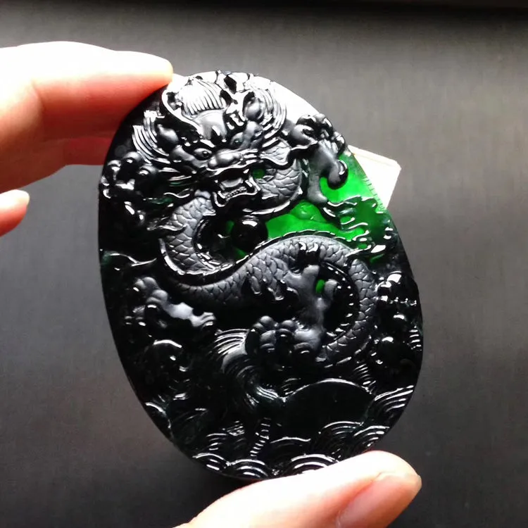 Natural Jade Pendant Jadeite Dragon Pendant PT518