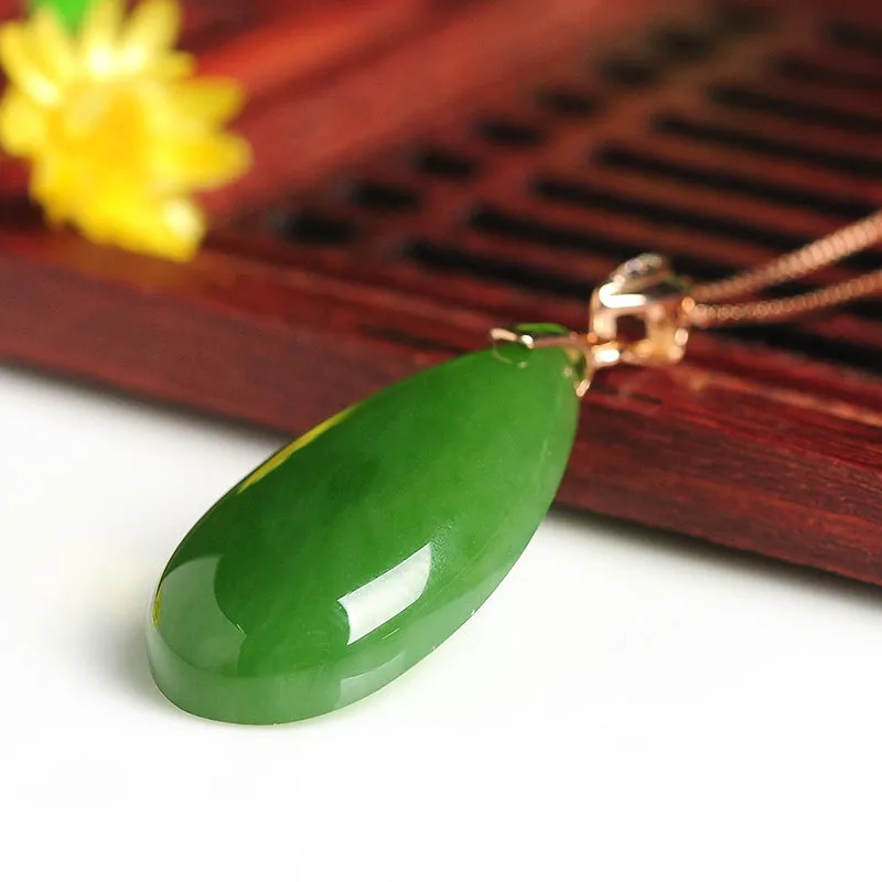 Natural Jade Pendant Nephrite Gold Pendant PT138