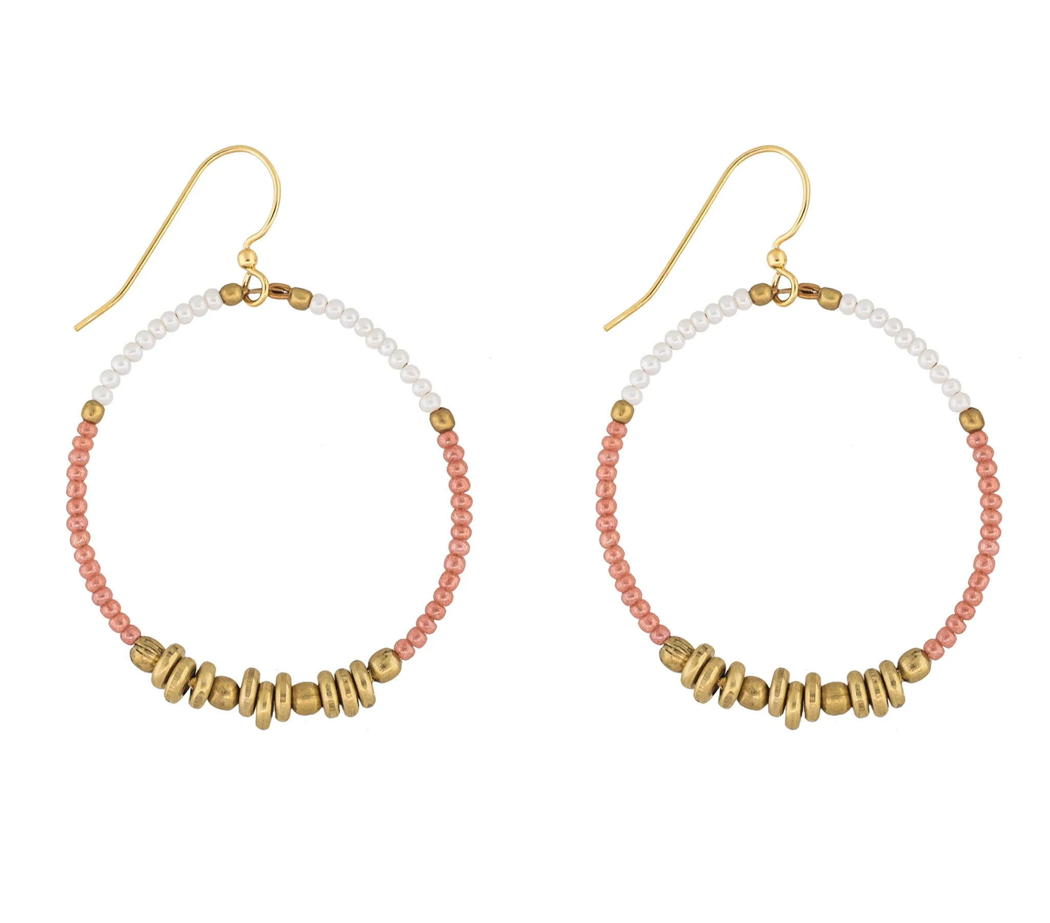 ***NEW*** <br> Colorblocked Brass Hoops <br> Terracotta