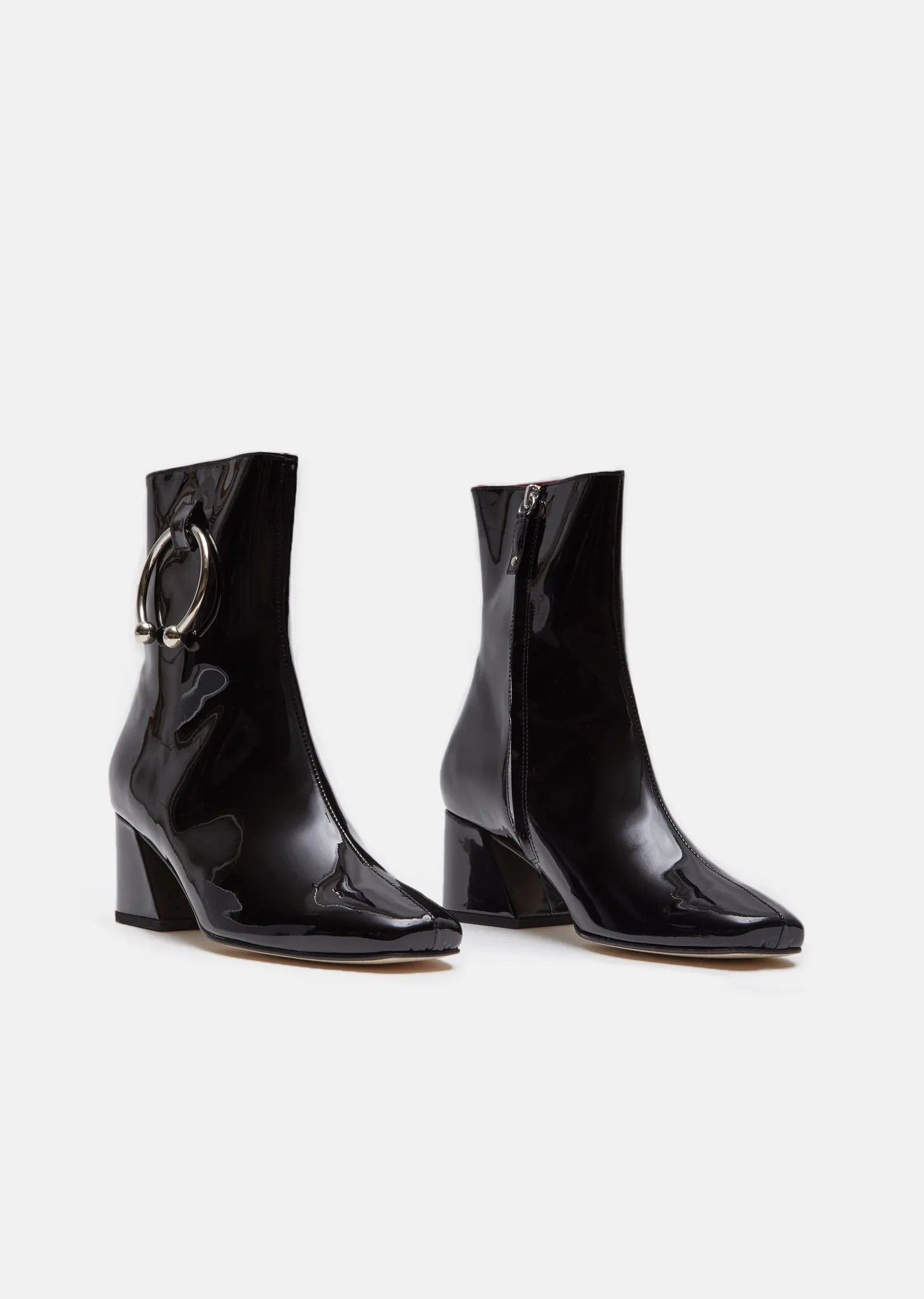 Nizip Black Patent Ankle Boot