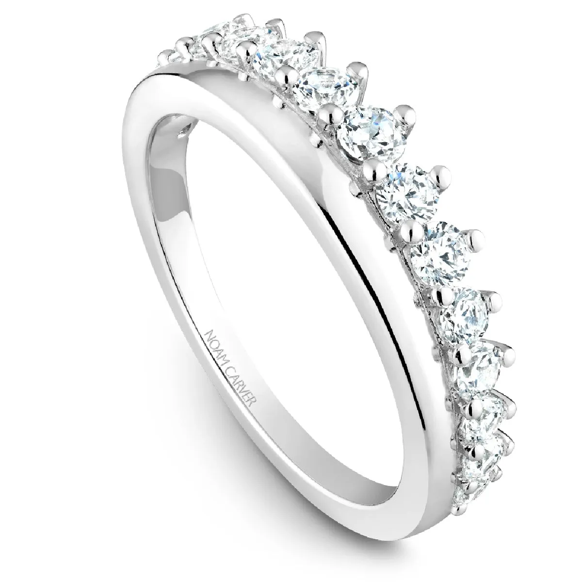 Noam Carver Crown Diamond Wedding Band in White Gold