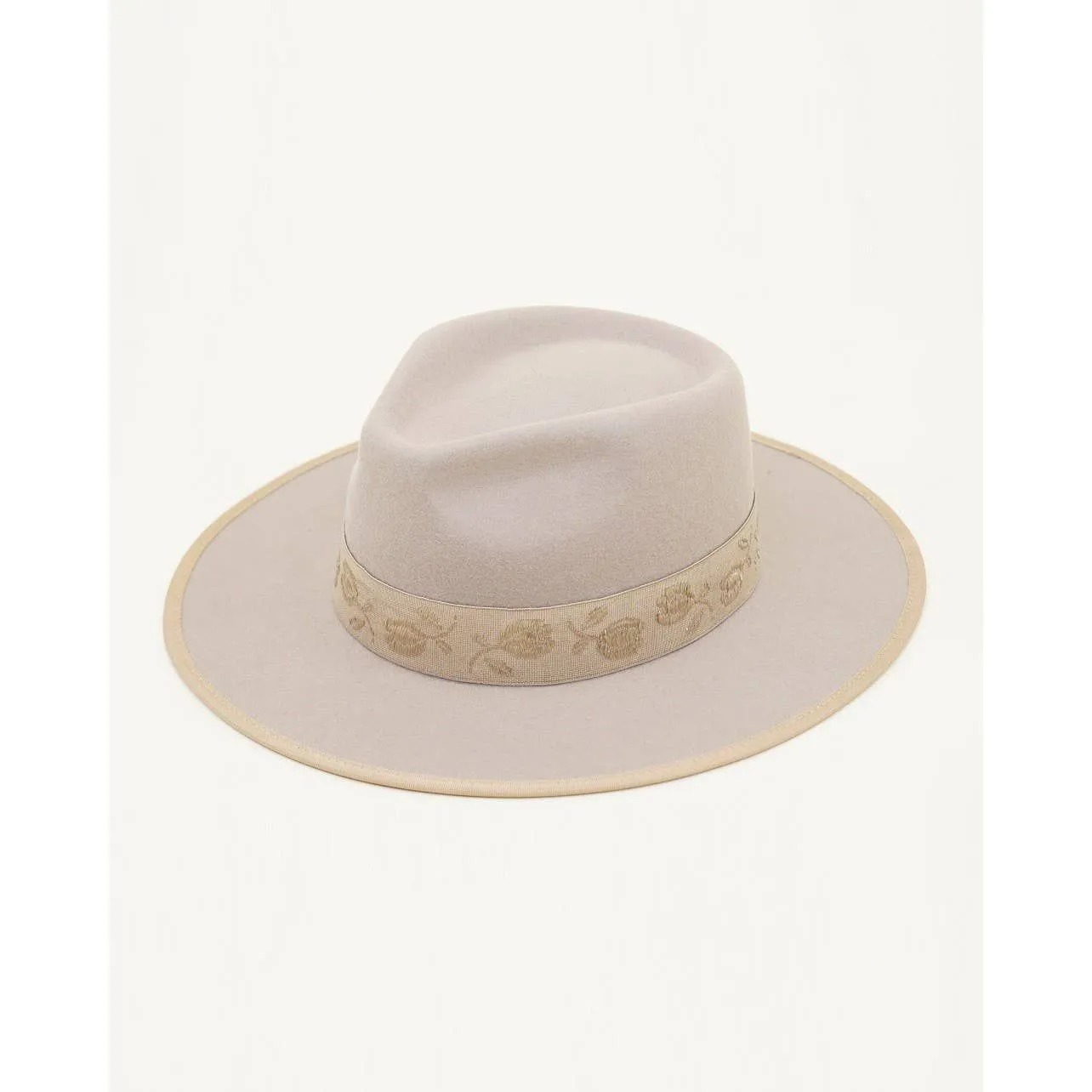 Olive & Pique - Banded Structed Rancher, 100% Wool Felt, Satin Lined, Pecan Hat