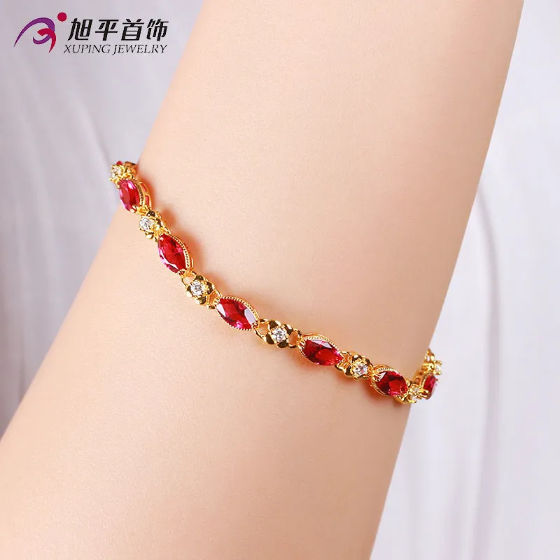 Ornament Alloy Girls' Jewelry Wholesale Fashion Retro Imitation Ruby Bracelet for Women