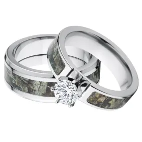 Outdoor Matching Rings, RealTree Timber Camo Wedding Ring Set