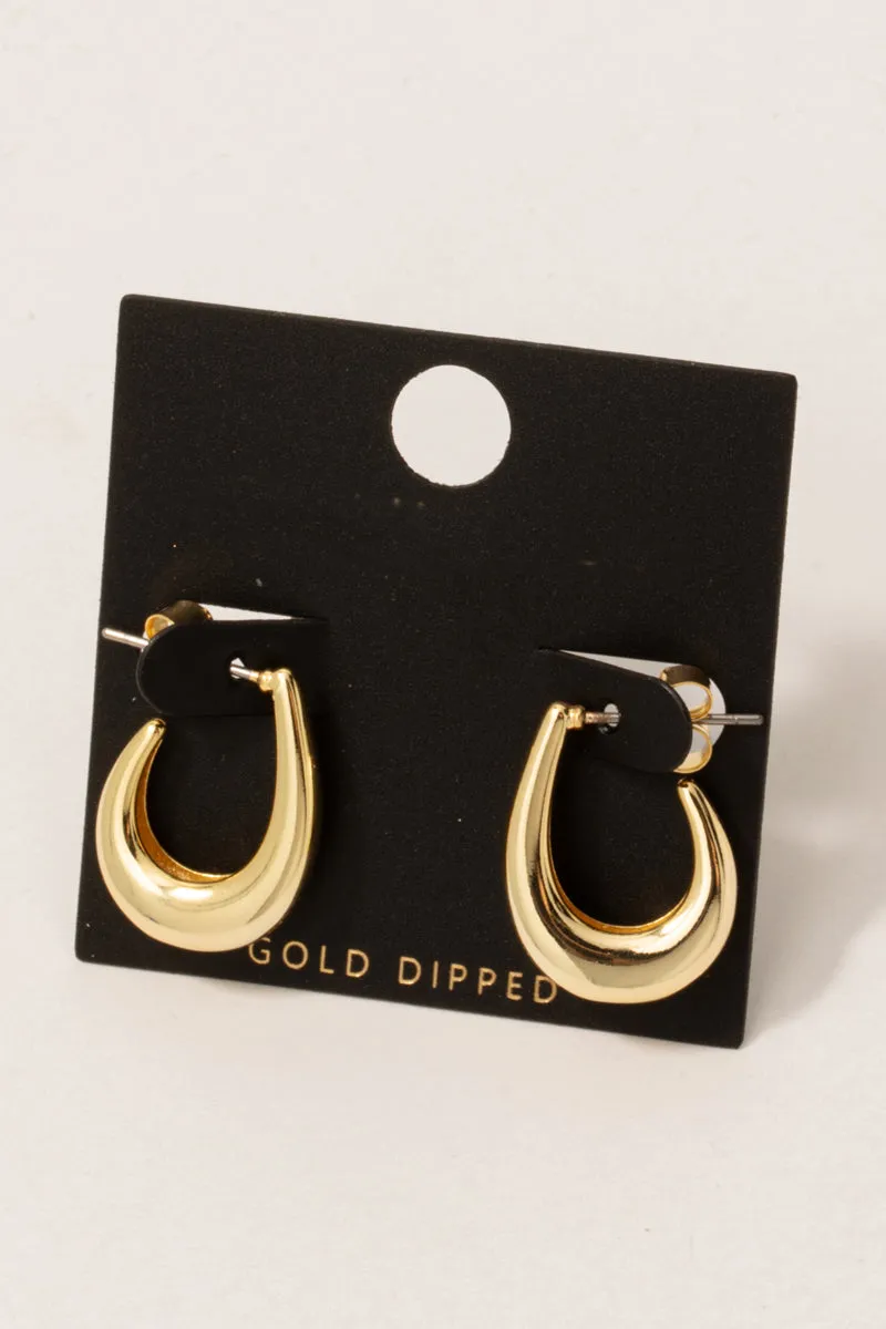 Oval Cutout Hoops - Gold