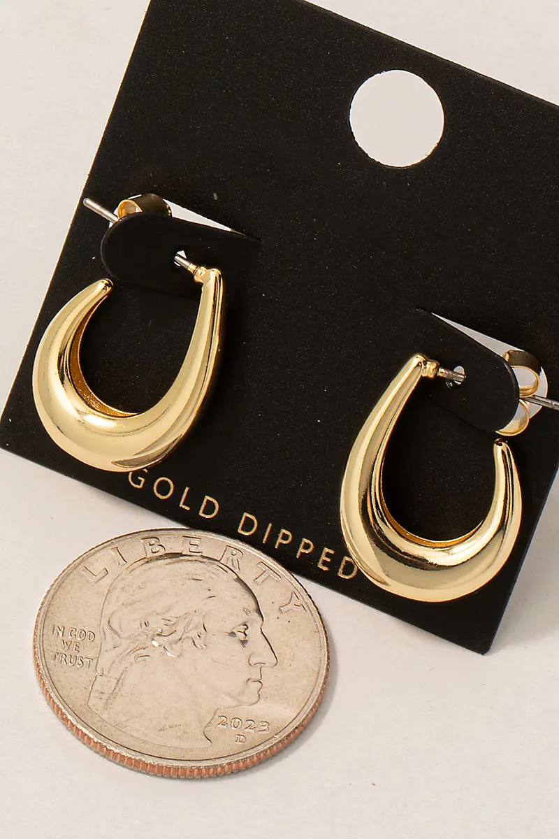 Oval Cutout Hoops - Gold