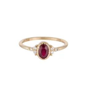 Oval Ruby Cluster Ring (ready to ship option)*