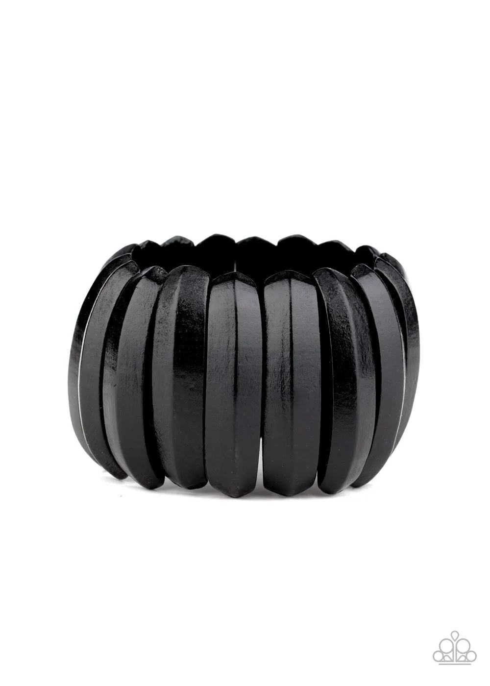 Paparazzi Colorfully Congo - Black Wooden Bracelet