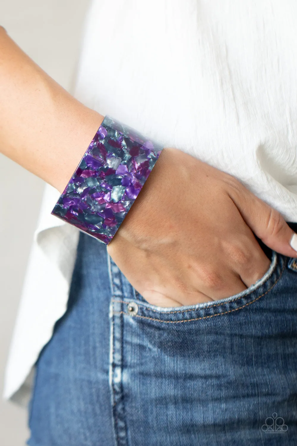 Paparazzi Freestyle Fashion - Purple Acrylic Bracelet