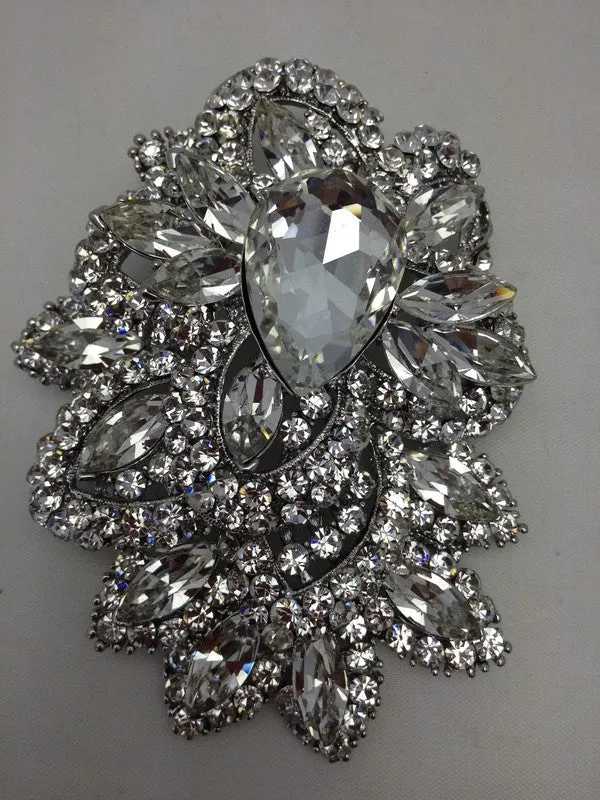 Pear & Marquise shape Diamante Brooch