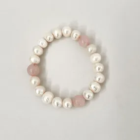 Pearl & Rose Quartz Bracelet