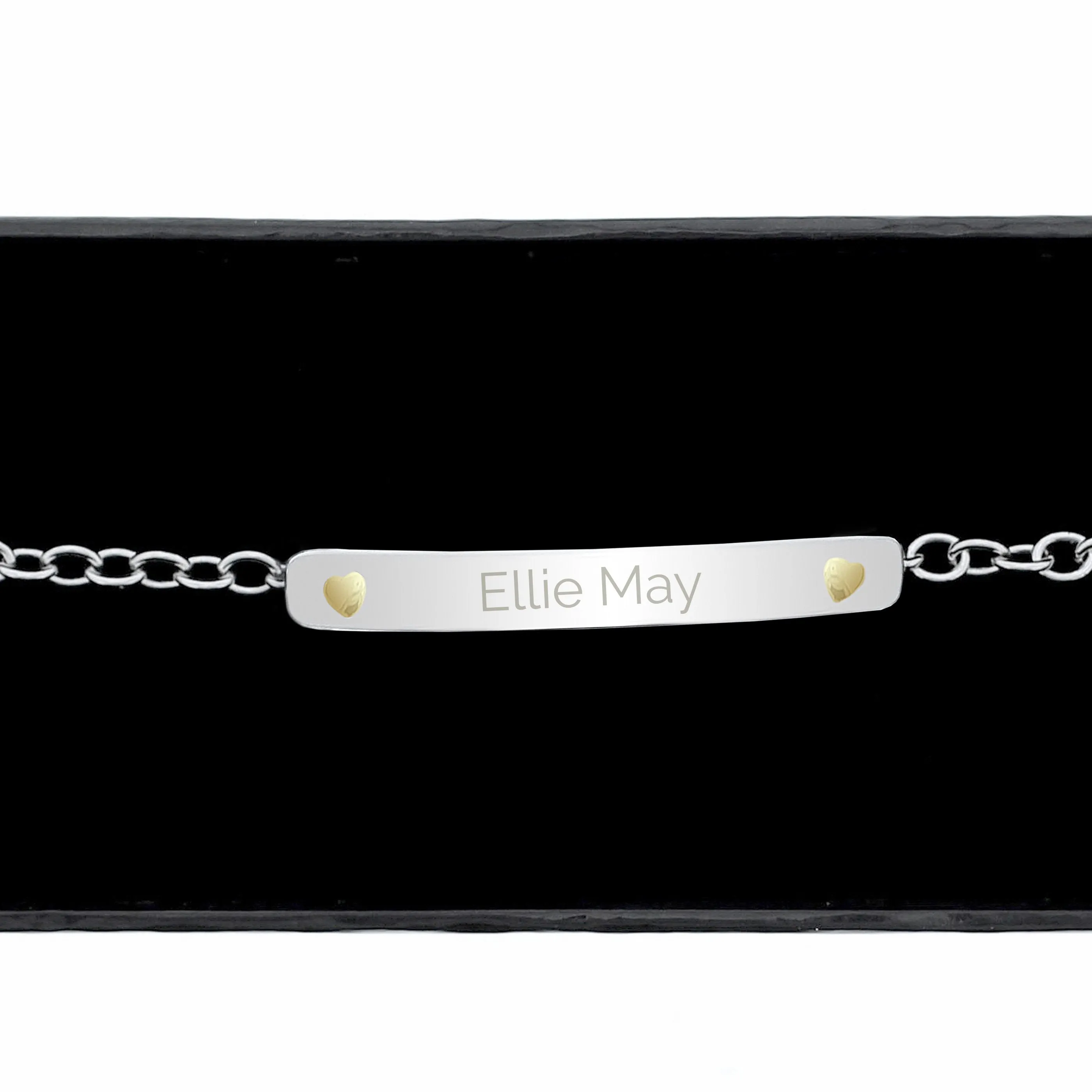 Personalised Sterling Silver And 9Ct Gold Bar Bracelet