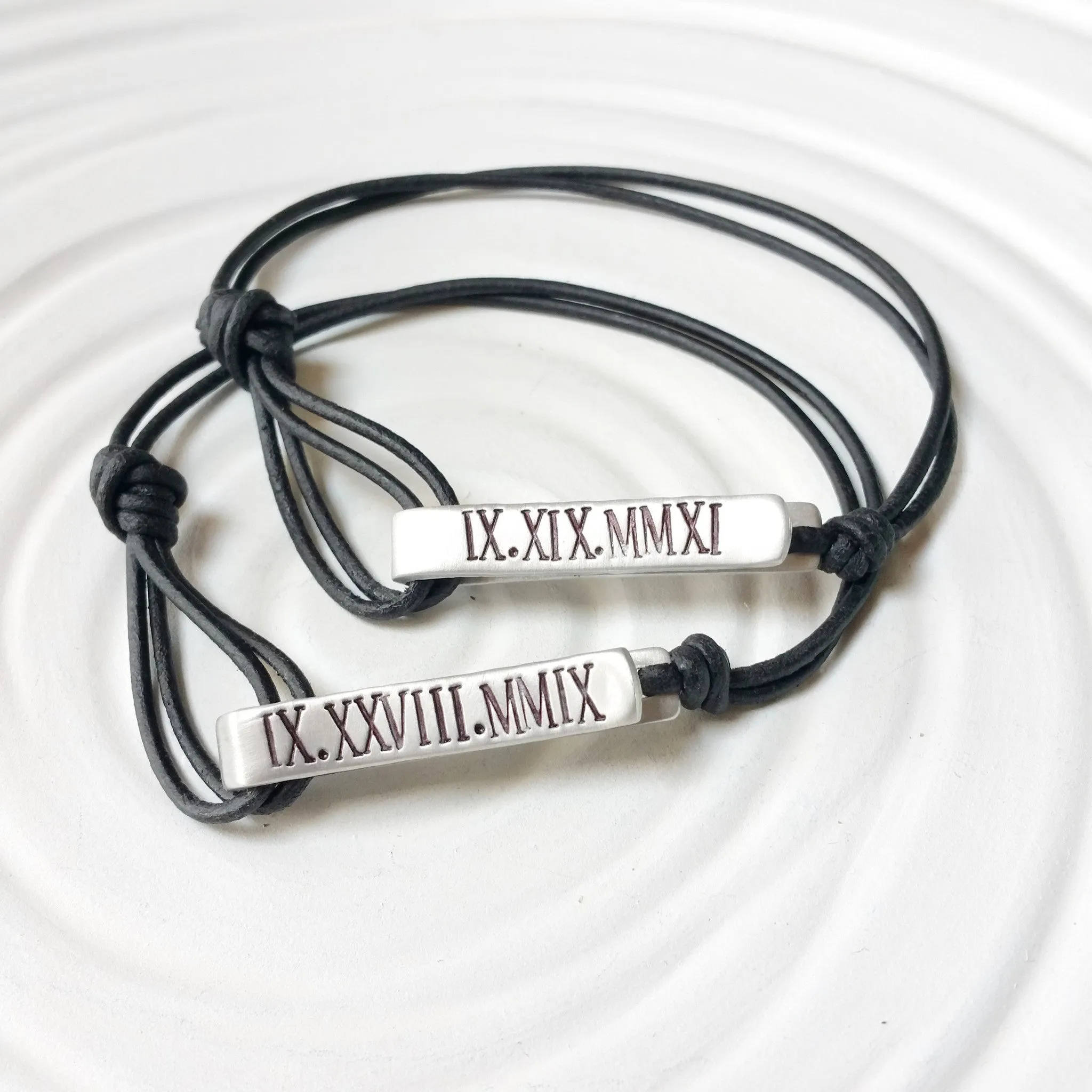 Personalized Fold Over Clasp | Leather Bracelet | Men's or Women's Sizes