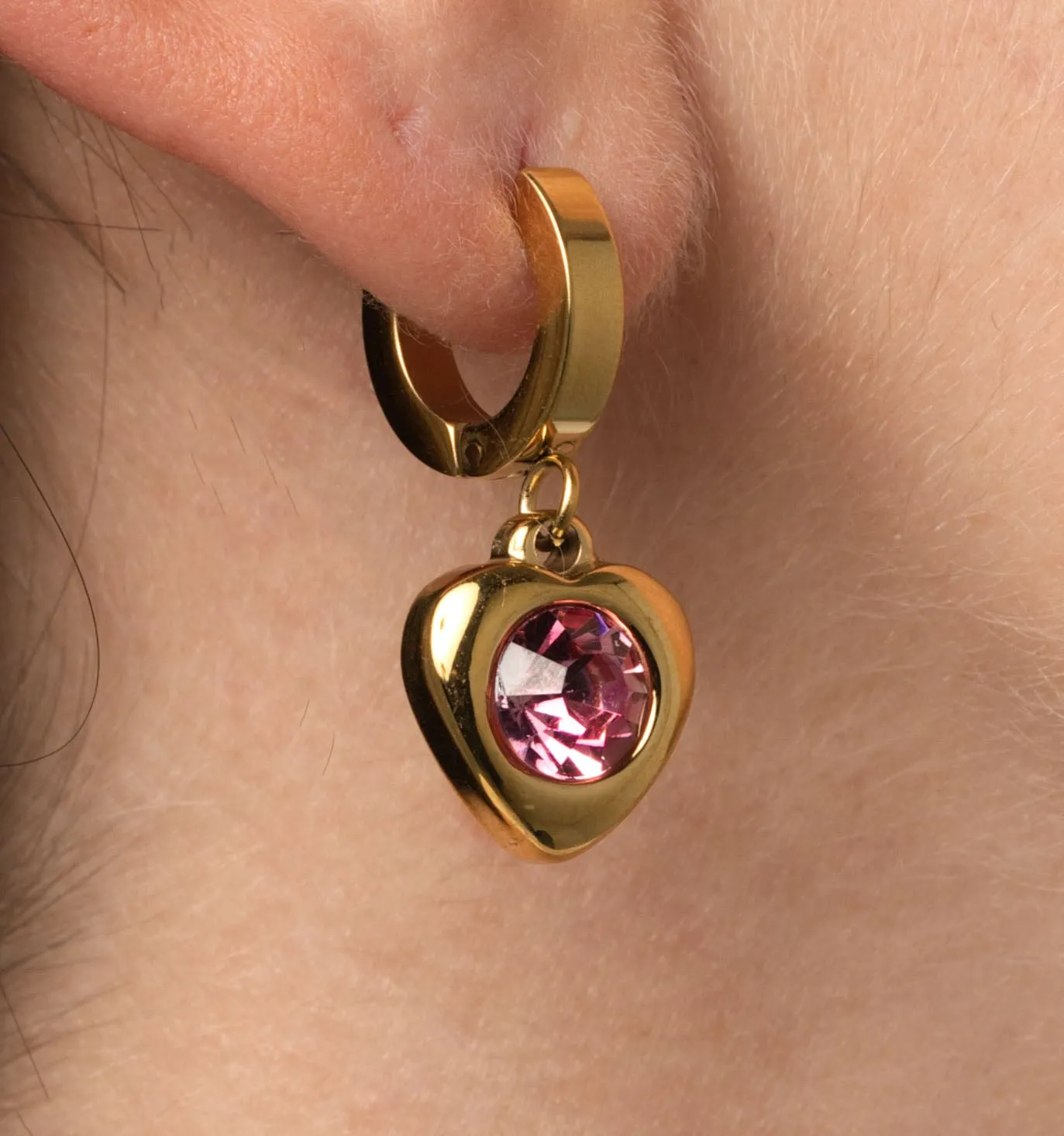 Pink Heart Earrings