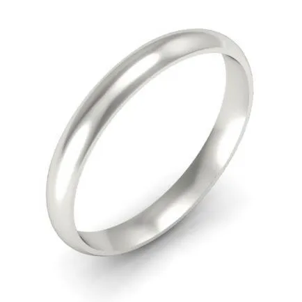 Plain Platinum Wedding Ring 3mm