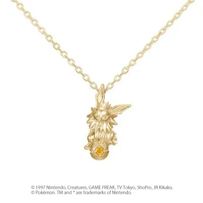 [Pokémon]Jolteon & Pokéball necklace  K18 yellow gold