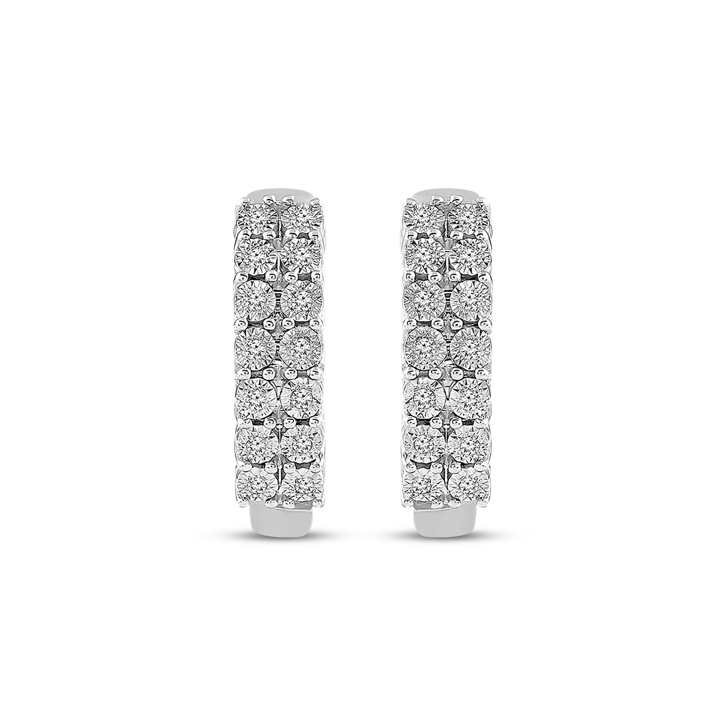 Pre-Owned Kay 1/10ct Diamond Hoop Earrings in Sterling Silver