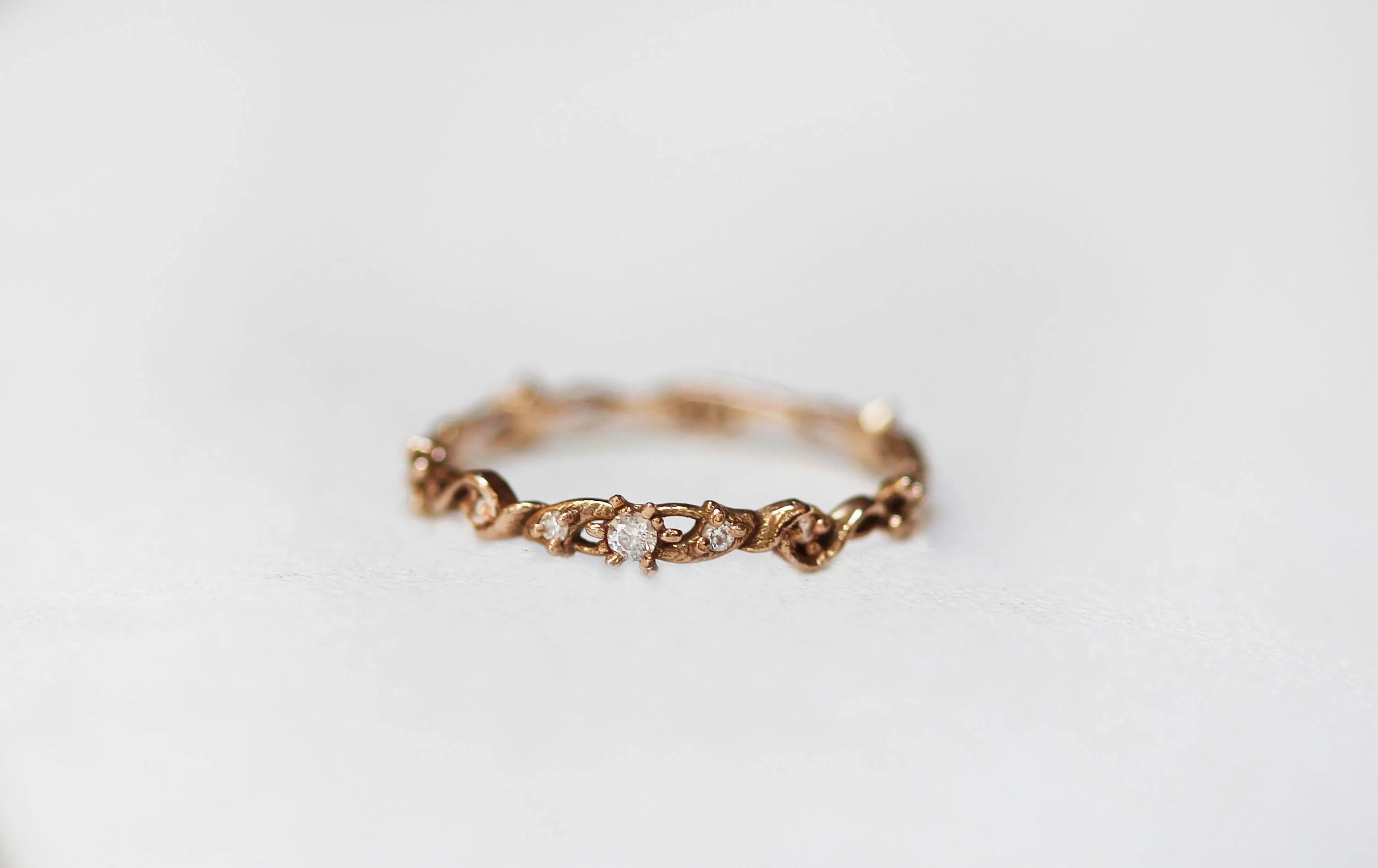 Preorder* Swirly Floral Loops Diamonds Ring