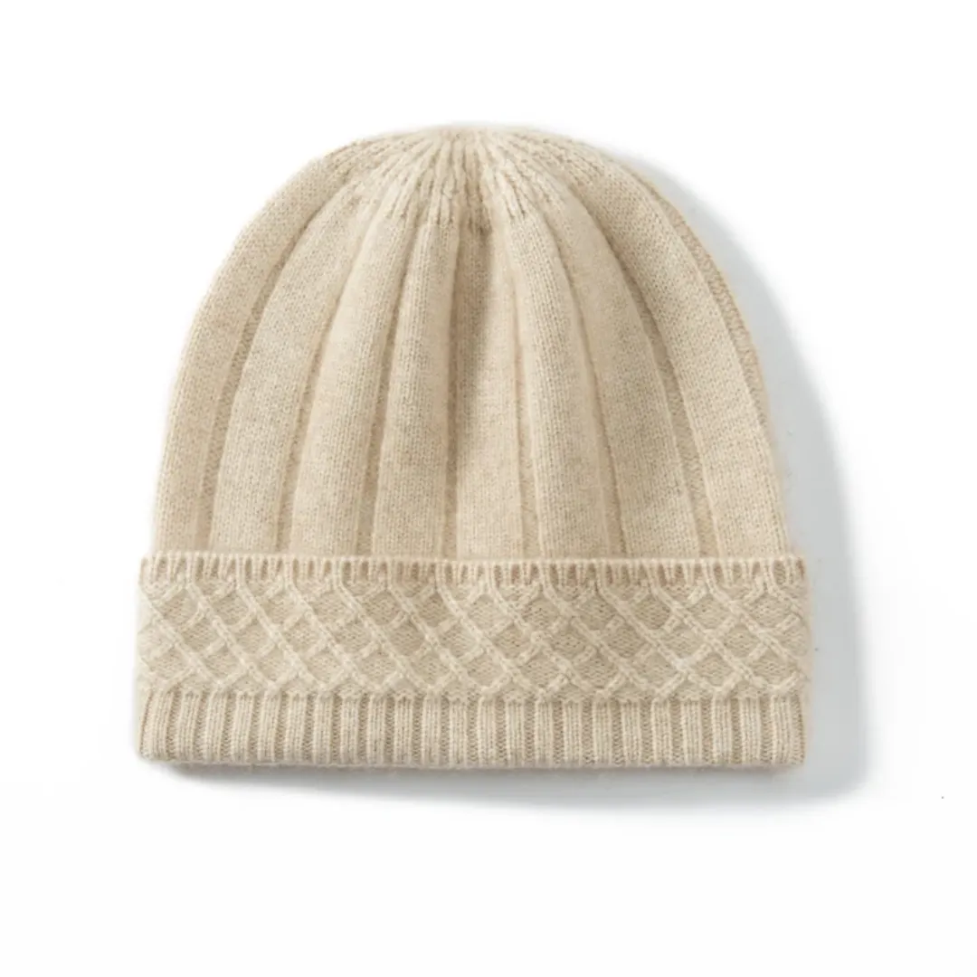 Pure Cashmere Hat - Cozy Winter Accessory with Campaniform Top