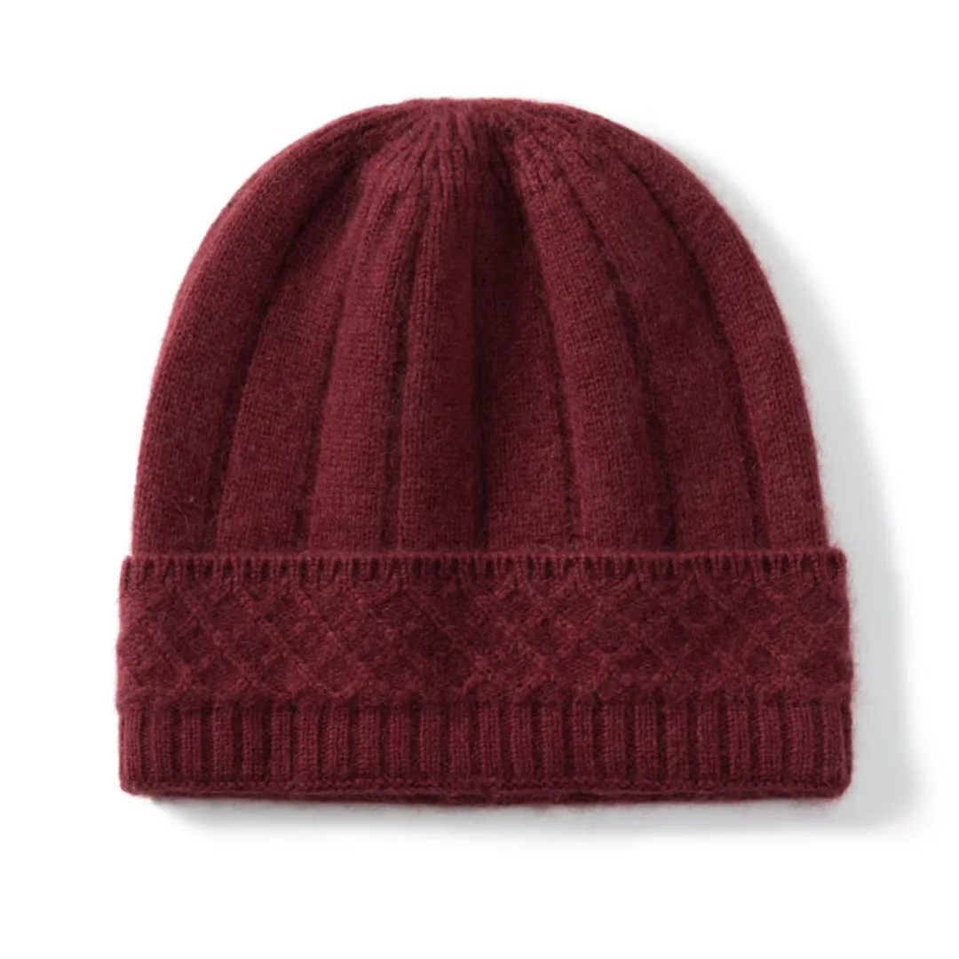 Pure Cashmere Hat - Cozy Winter Accessory with Campaniform Top