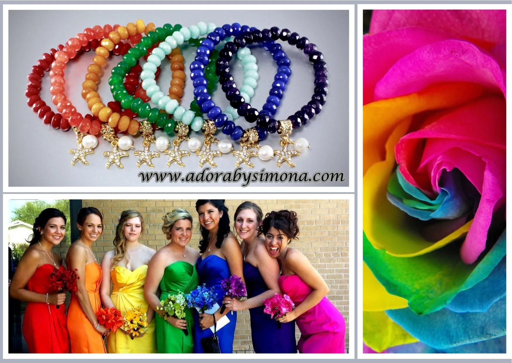 "ArcEnCiel" - Rainbow Bridesmaids Bracelets