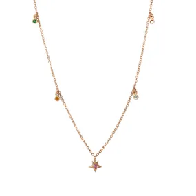 Rainbow Stone Star Necklace