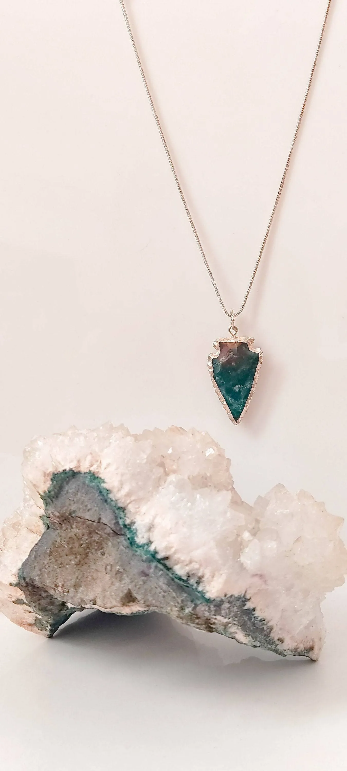 Raw Crystal Arrowhead Pendant Necklaces