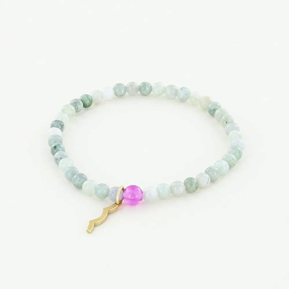 Rayminder UV Awareness Bracelet in 4mm Jade