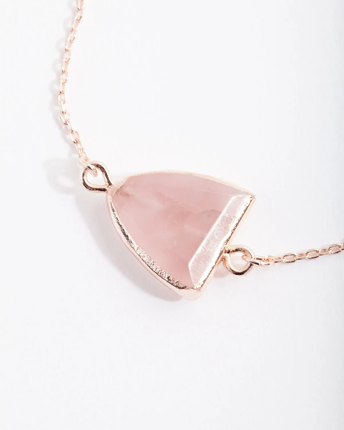 Real Rose Gold Plated Rose Quartz Toggle Bracelet