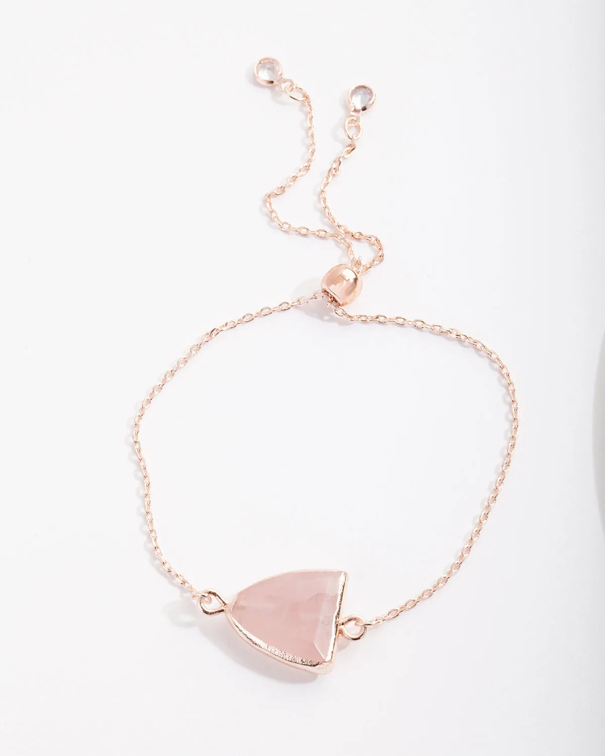 Real Rose Gold Plated Rose Quartz Toggle Bracelet