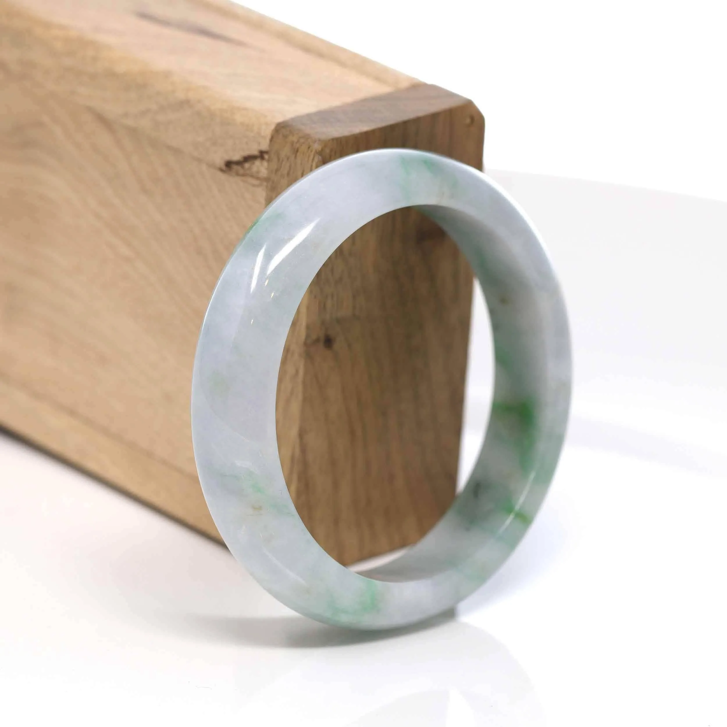 RealJade® "Classic Bangle" Green Natural Burmese Jadeite Jade Bangle  52.63mm ) #544