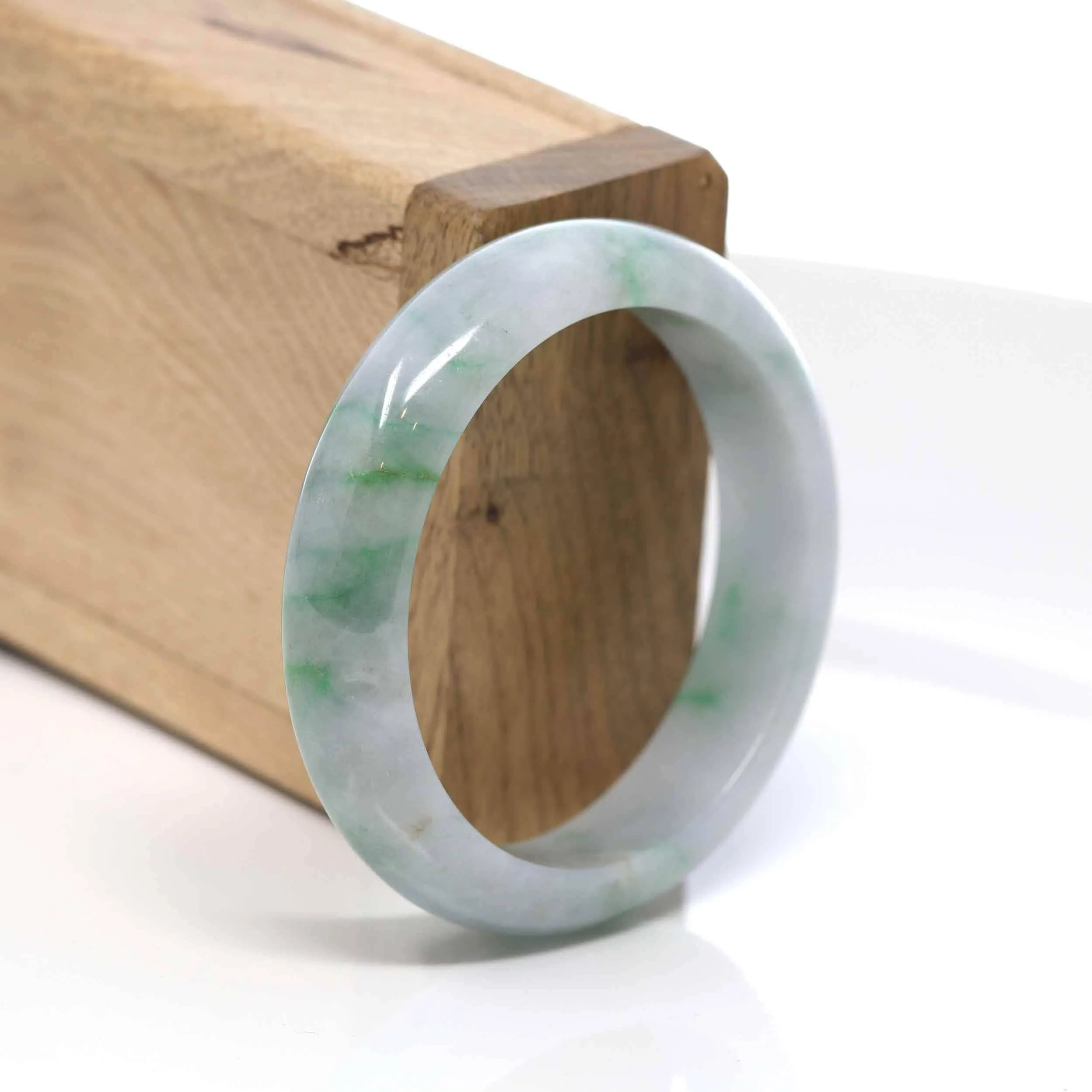 RealJade® "Classic Bangle" Green Natural Burmese Jadeite Jade Bangle  52.63mm ) #544