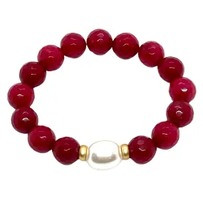 Red Jade and MOP Bracelet