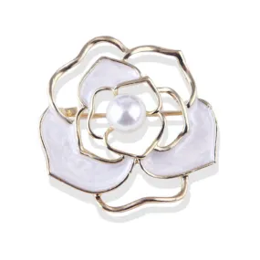 Rhinestone White Roses Brooch 水鑽白色玫瑰花胸針 KCHM1130