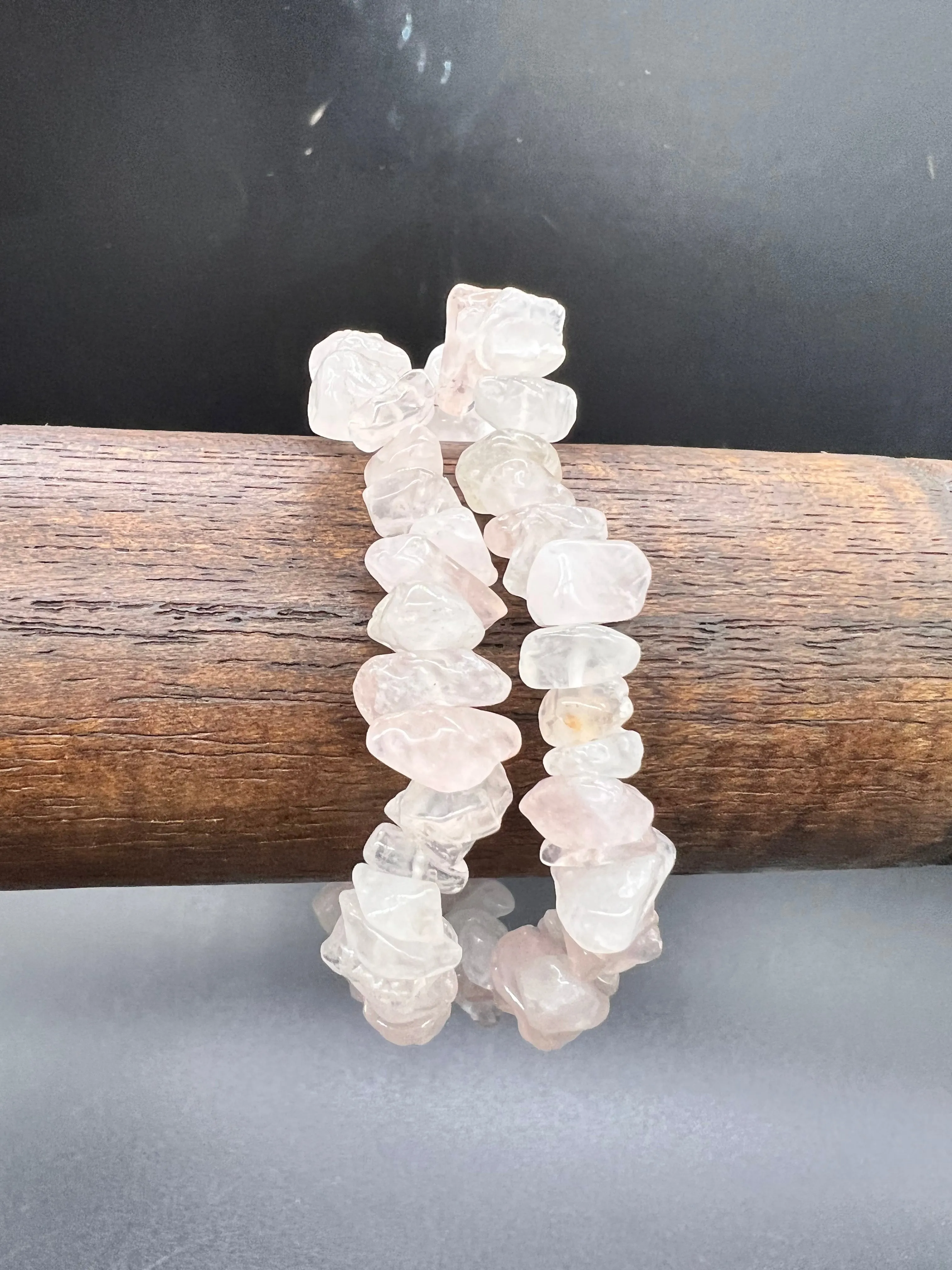 Rose Quartz Crystal Chip Bracelet