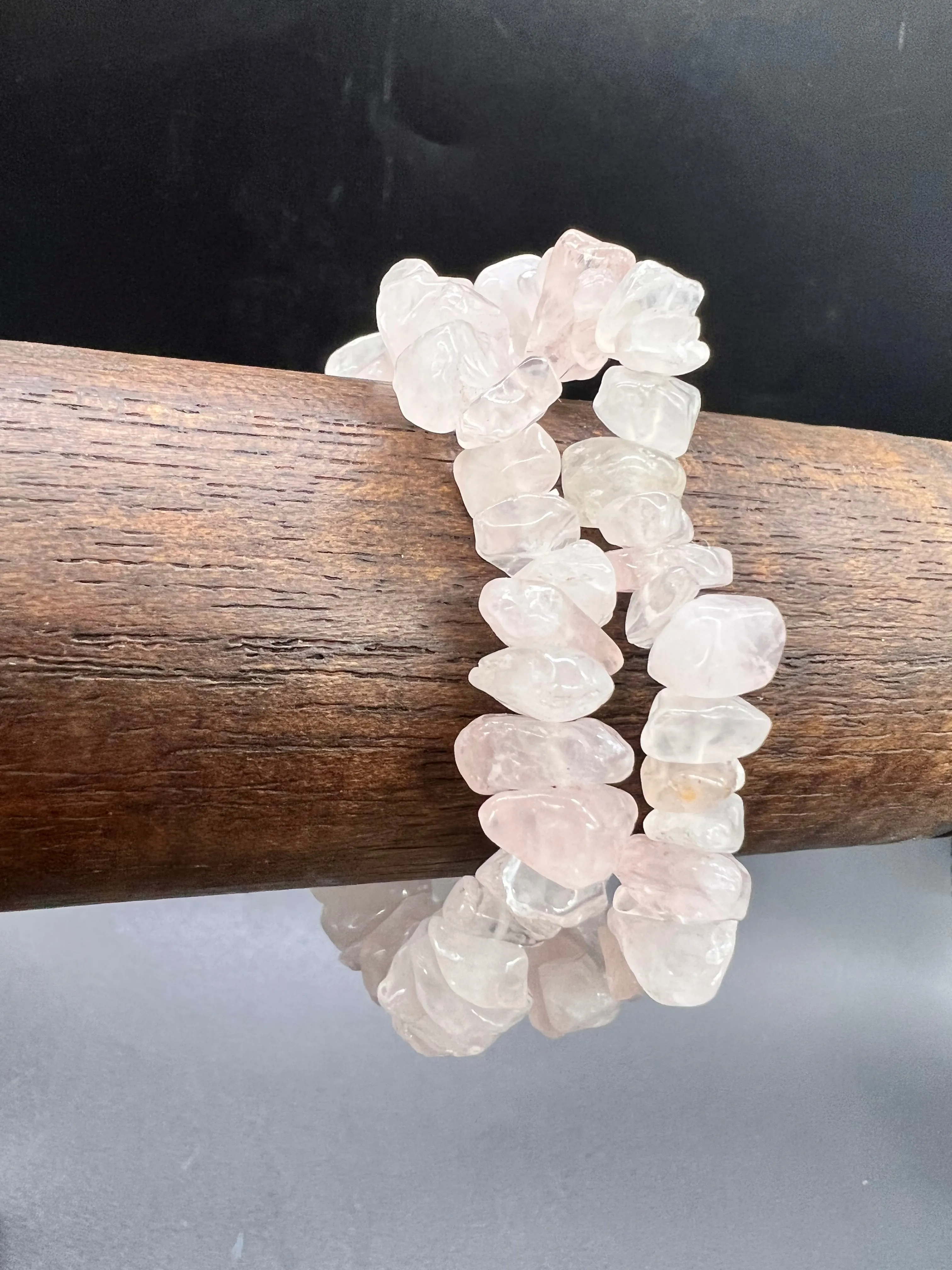 Rose Quartz Crystal Chip Bracelet