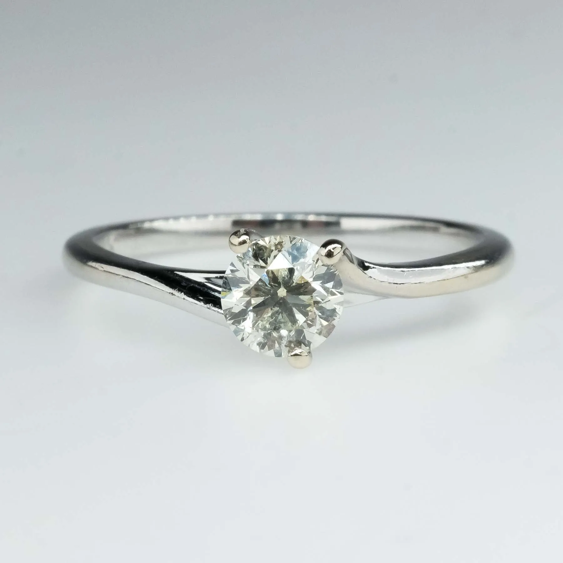 Round Diamond Solitaire Engagement Ring with Diamond Accented Wrap Bridal Set