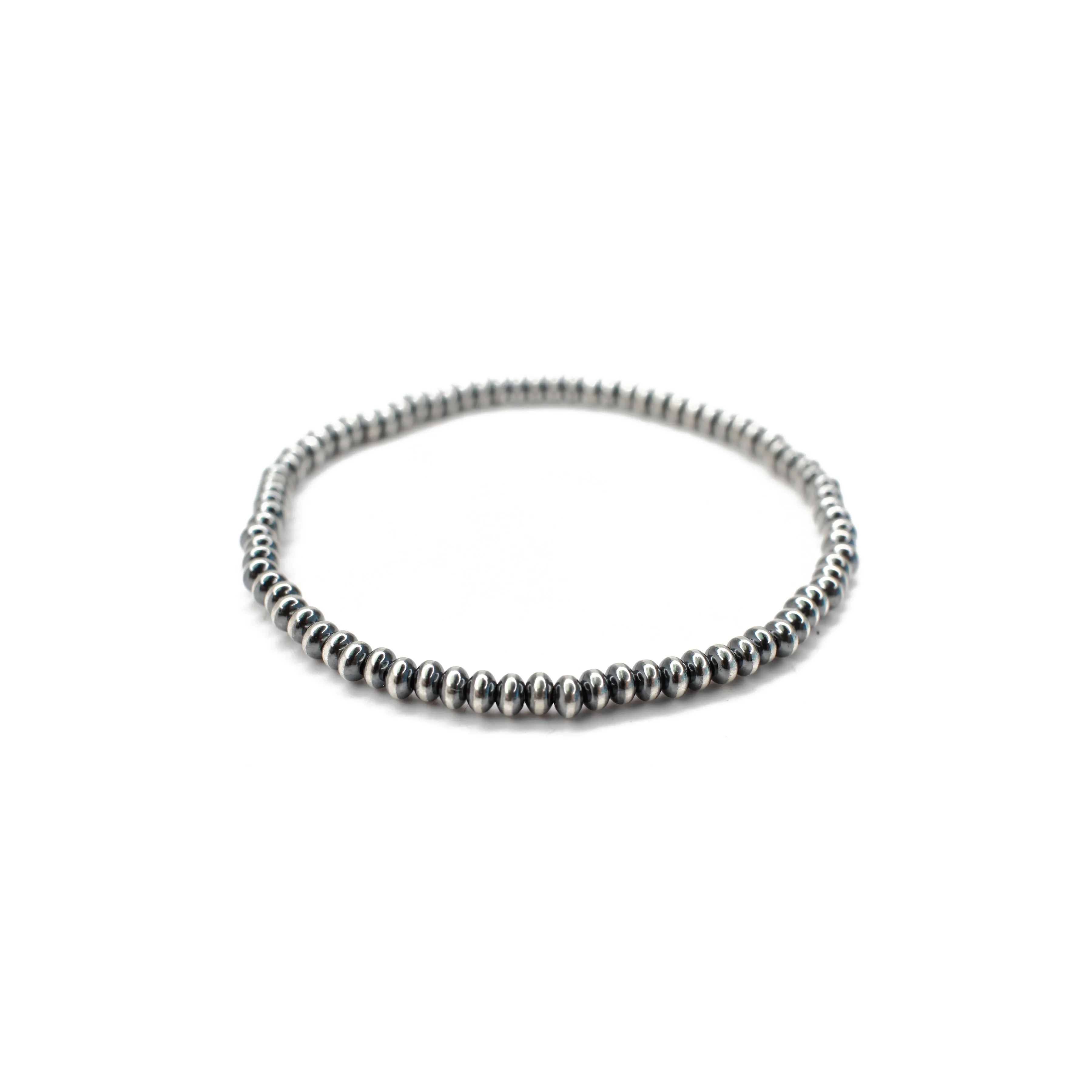 Saucer Navajo Pearl Stretch Bracelet - 3mm