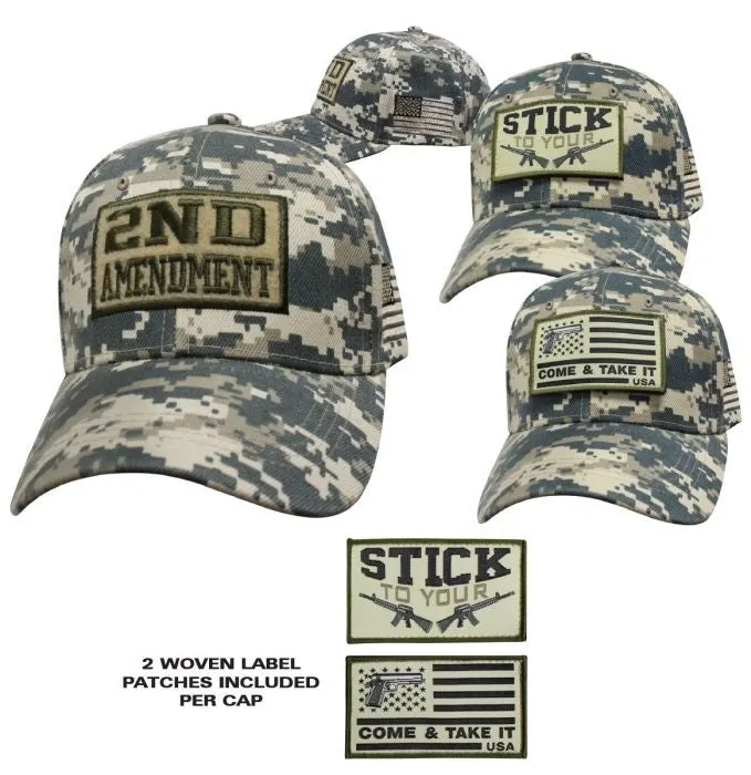 Second Amendment Patch Base Cap Hat in Digital Camo