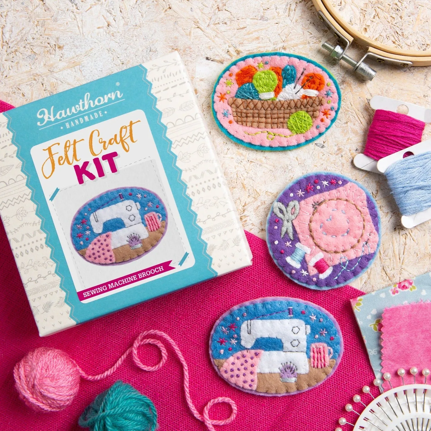 Sewing Machine Felt Craft Brooch Kit