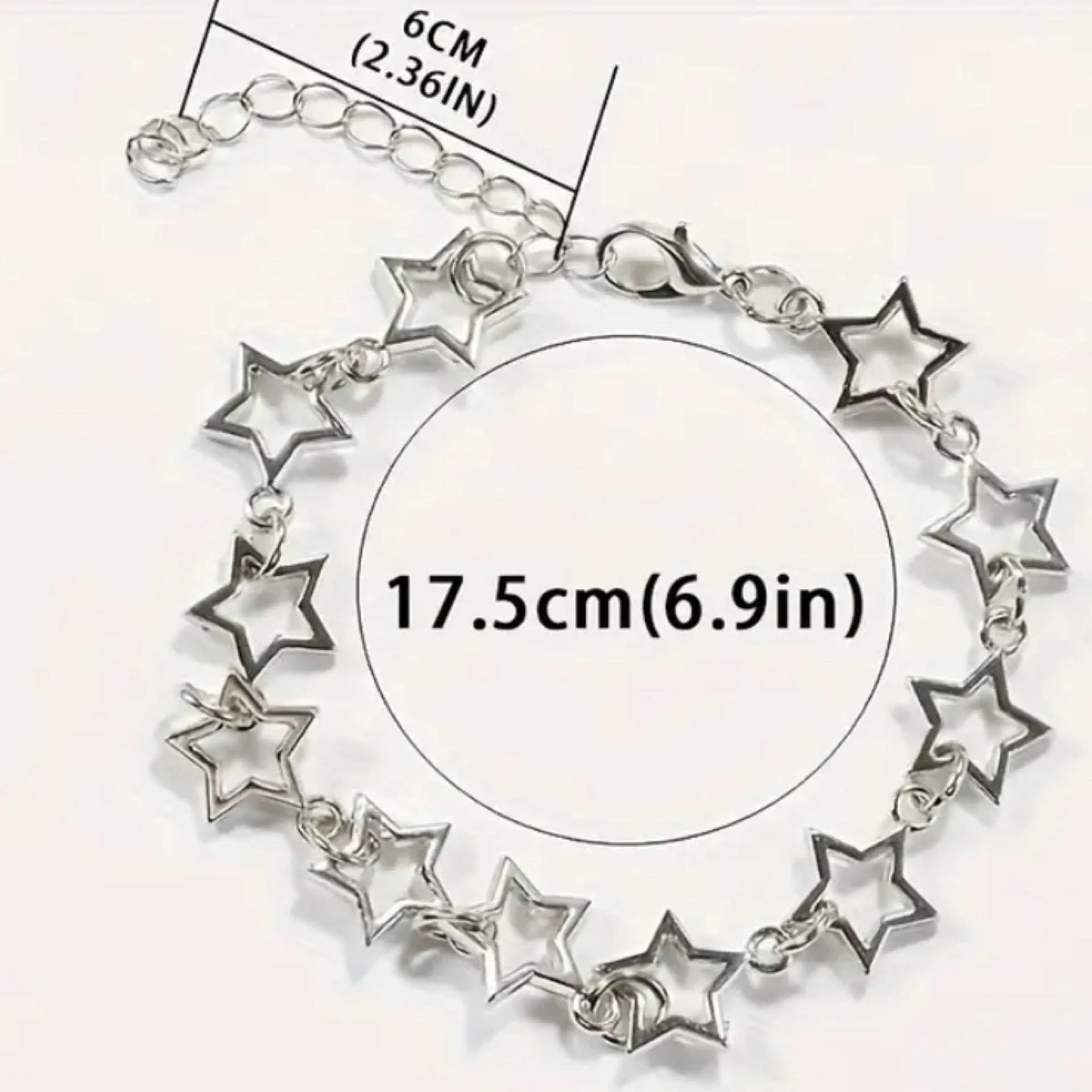 Silver Cutout Star Chain Bracelet