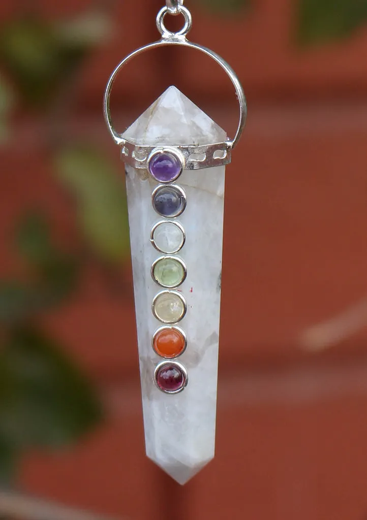 Six Facet Seven Chakra Healing Pendant