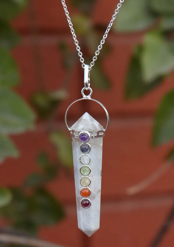 Six Facet Seven Chakra Healing Pendant