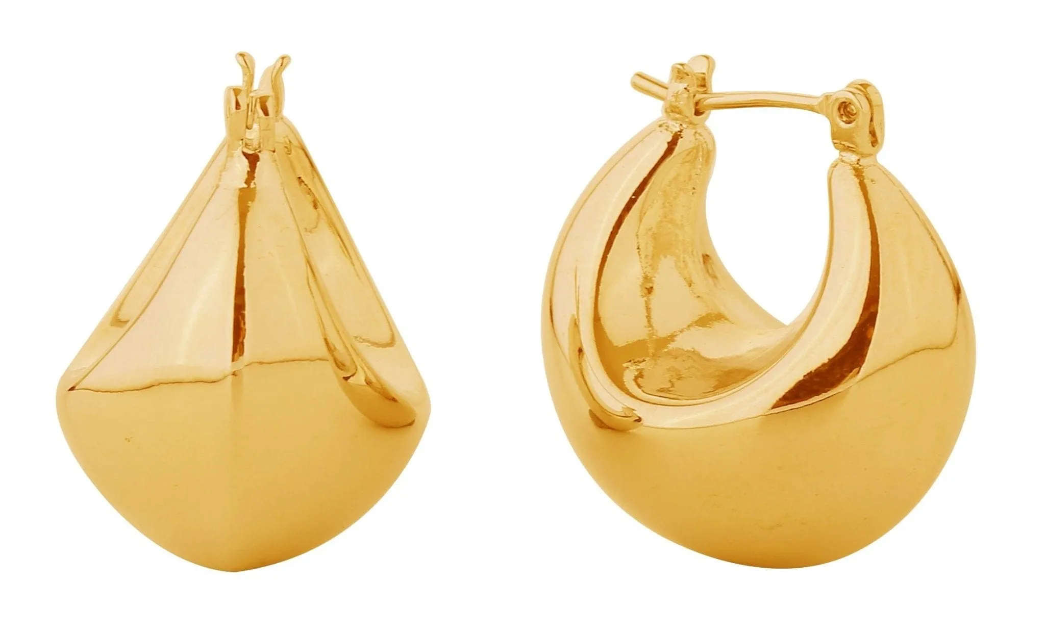 SJE310729 14K Dipped Puffy Cloud Hoop Earrings