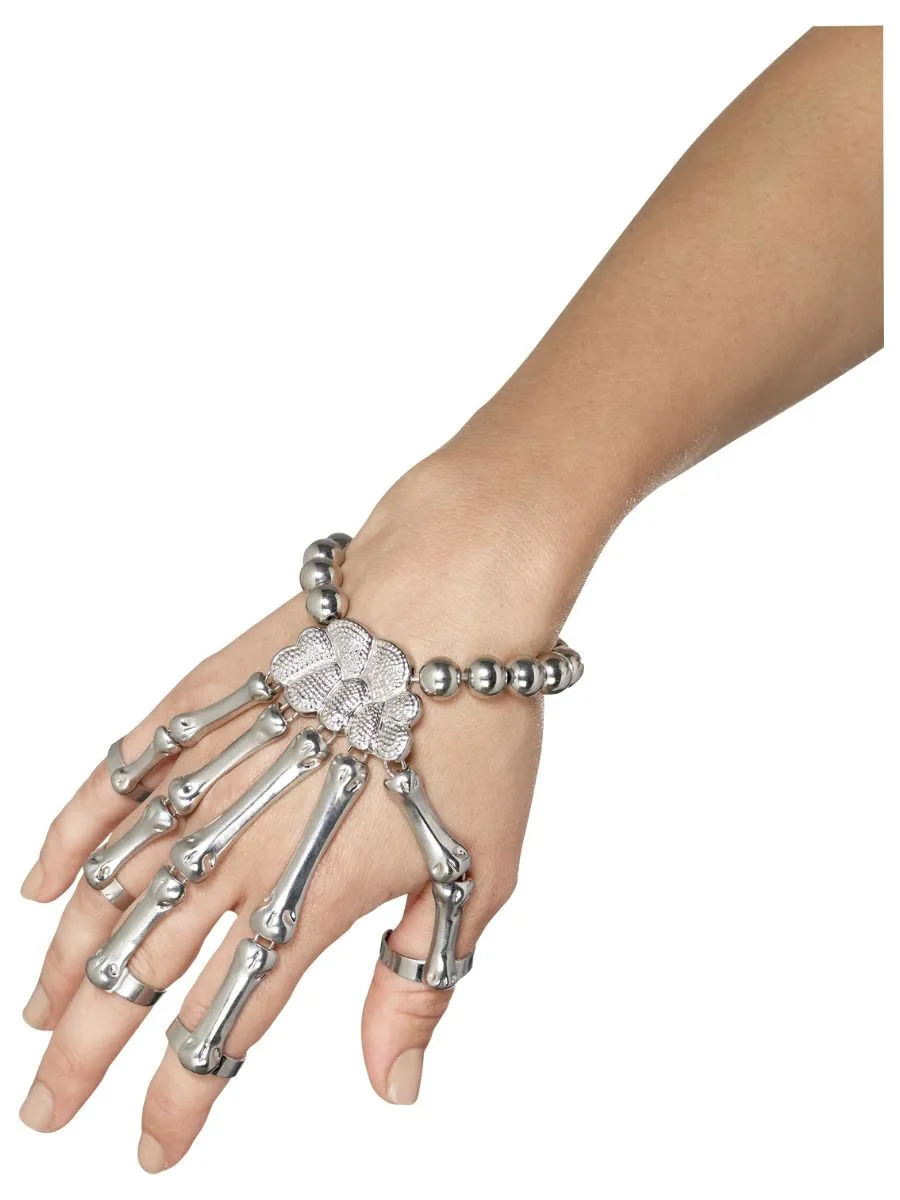 Skeleton Hand Bracelet, Silver