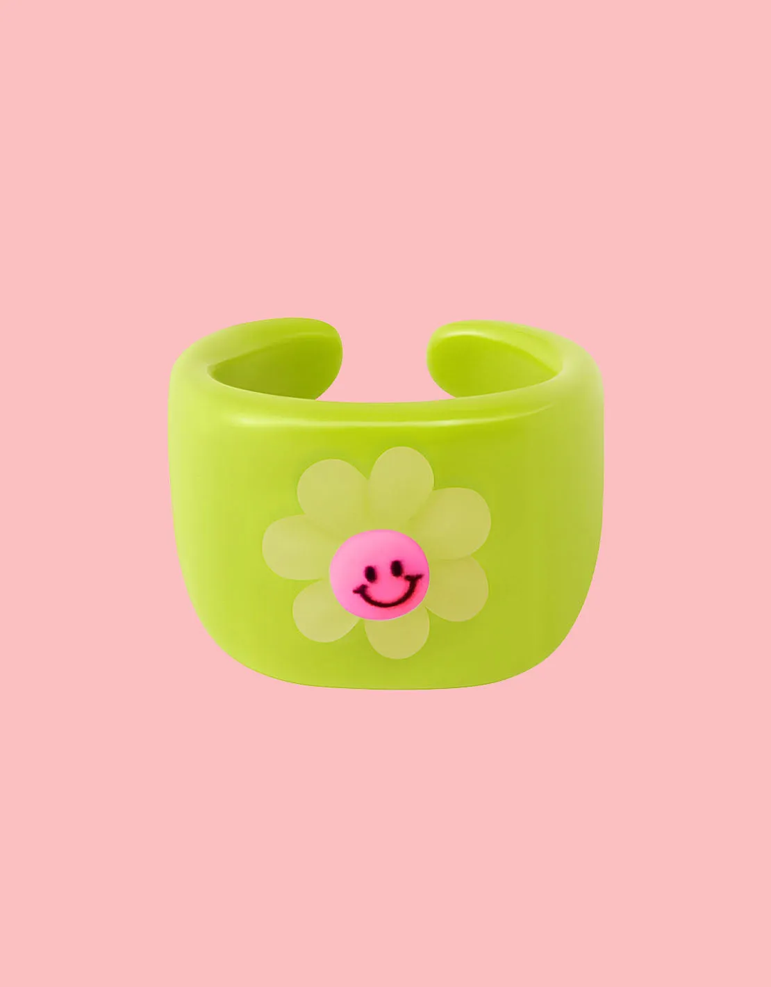 Smiley flower candy ring